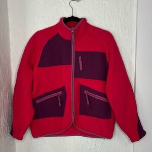 NWT BDG Urban Outfitters Pink Purple Fleece Full Zip Jacket Size XS